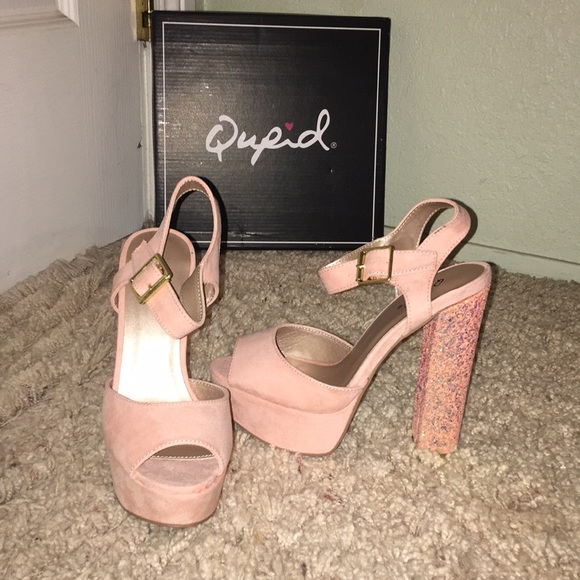 blush platform sandals